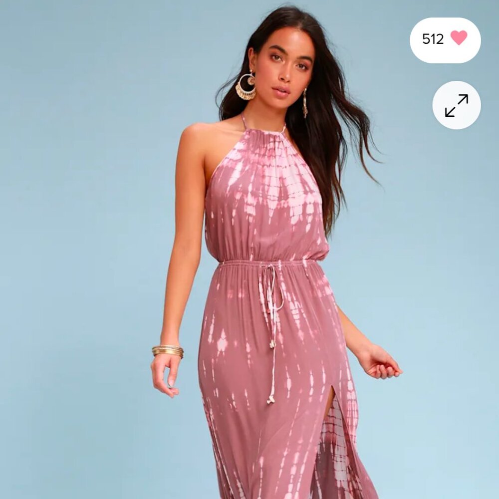 EUC Lulus In a Daydream mauve maxi dress S